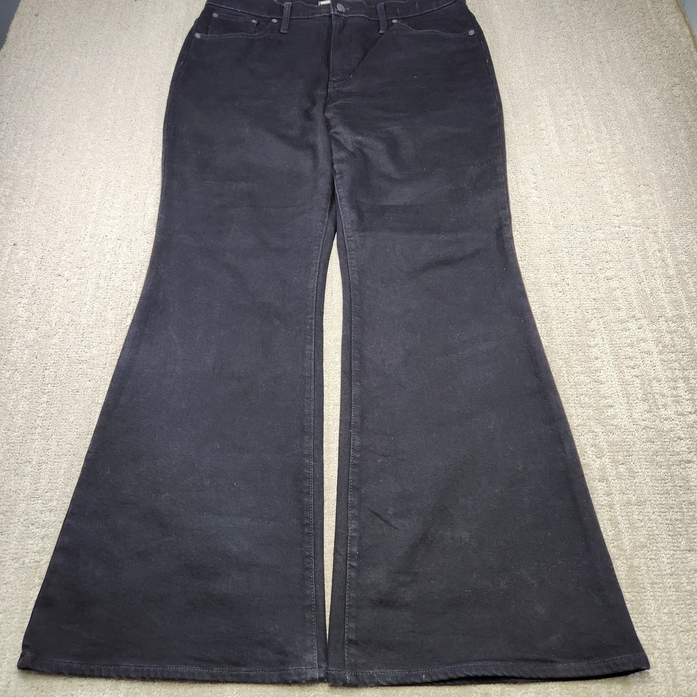 Madewell Jeans Women 32 Perfect Vintage Flare Black Stretch Denim Cowgirl Boho